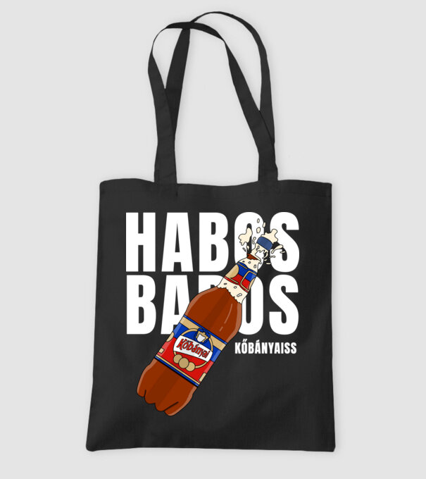 Habos babos kőbányais fekete alapra minta fekete pólón