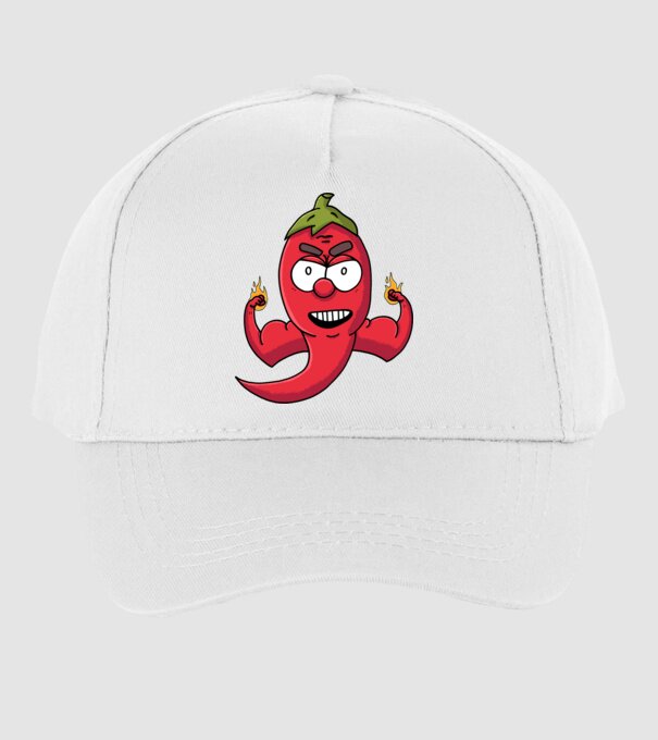 Izmos gyúrós chili minta fehér pólón