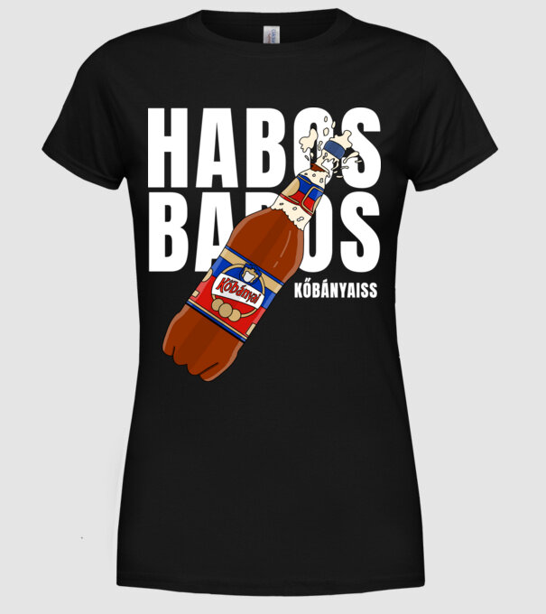 Habos babos kőbányais fekete alapra minta fekete pólón