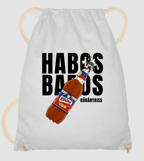 Habos babos kőbányais fehér alapra minta fehér pólón