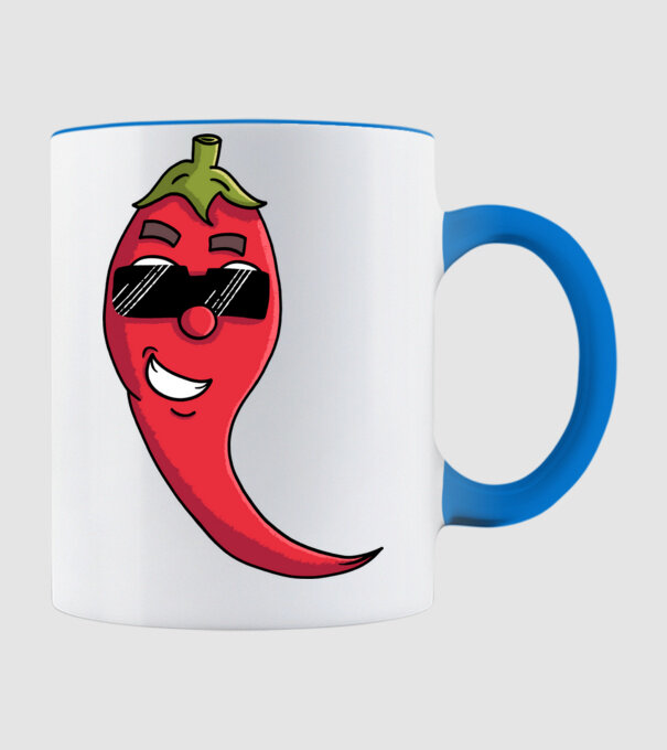 Laza napszemüveges chili minta világoskék pólón