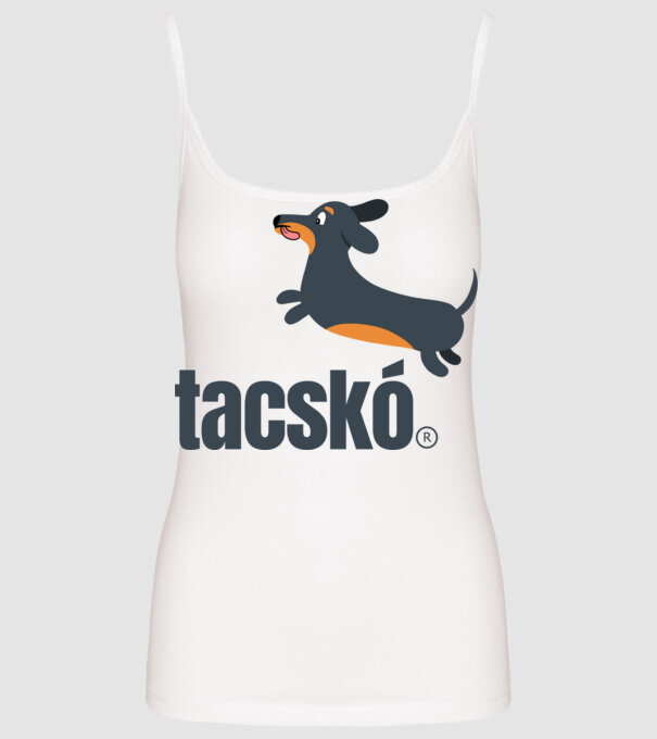 Tacskó puma paródia minta fehér pólón