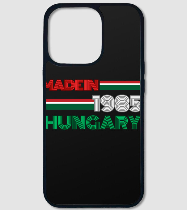 Szülinap retro 1985 piros fehér zöld minta fekete pólón