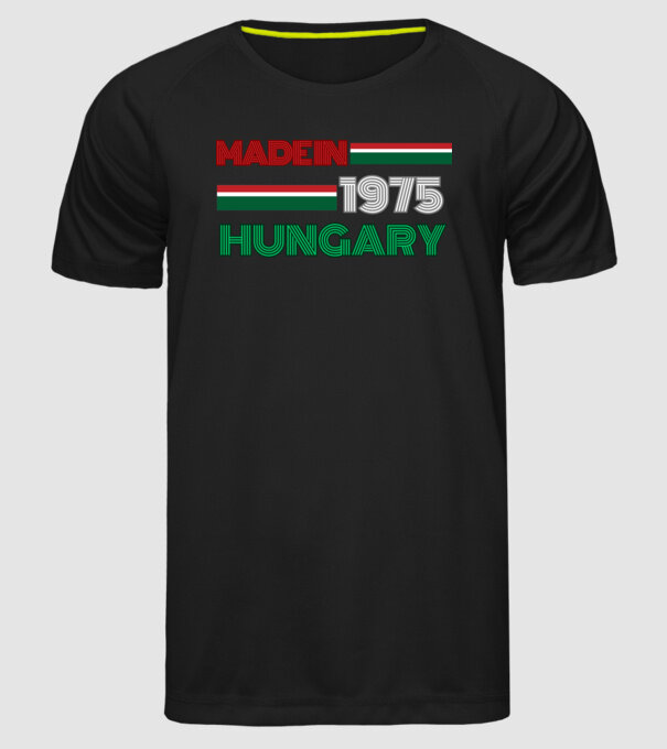 Szülinap retro 75 zöld minta fekete pólón