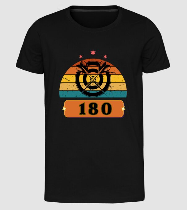 Darts 180 minta fekete pólón