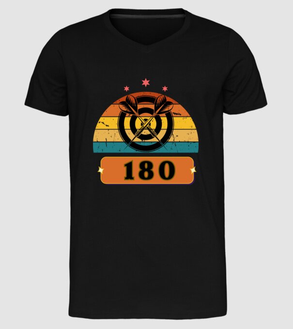 Darts 180 minta fekete pólón