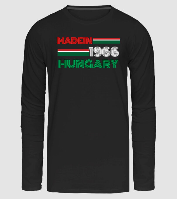 Szülinap retro 1966 piros fehér zöld minta fekete pólón