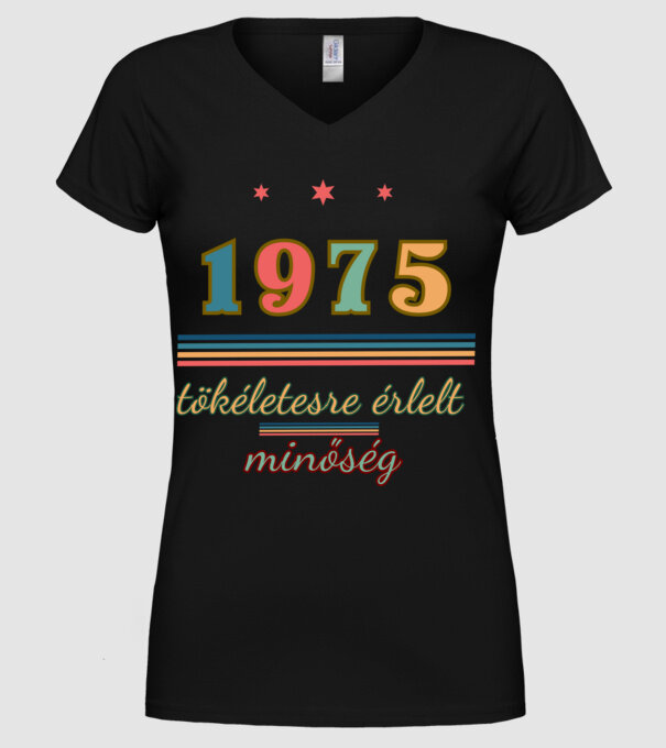 Szülinap tökéletes1975 minta fekete pólón