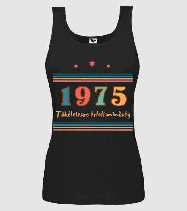 Szülinap tökéletes1975  minta fekete pólón