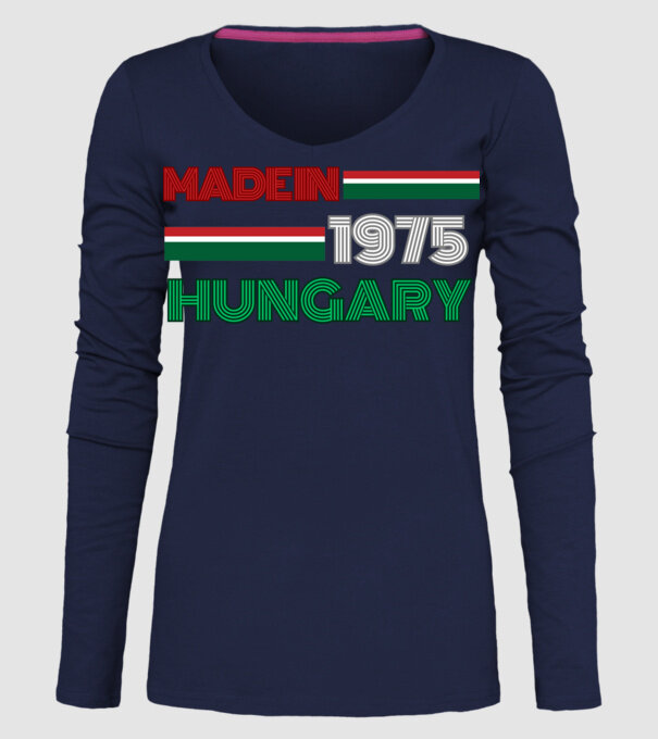 Szülinap retro 75 zöld minta sötétkék pólón