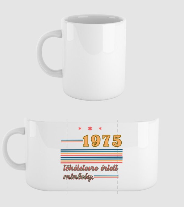 Szülinap retro 1975 minta fehér pólón
