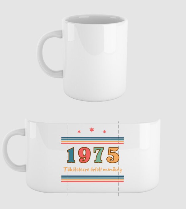 Szülinap tökéletes1975 minta fehér pólón