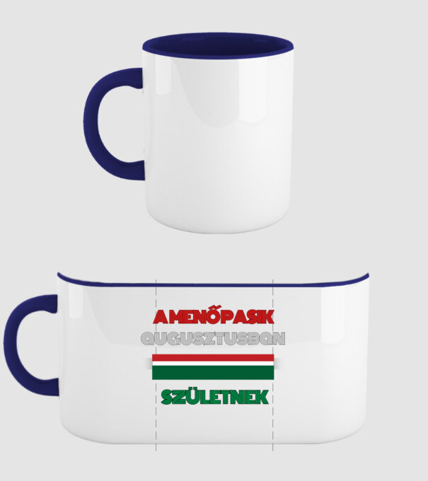 Szülinap retro piros fehér zöld augusztus minta sötétkék pólón