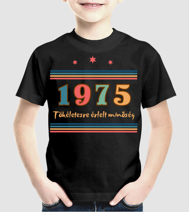 Szülinap tökéletes1975 minta fekete pólón