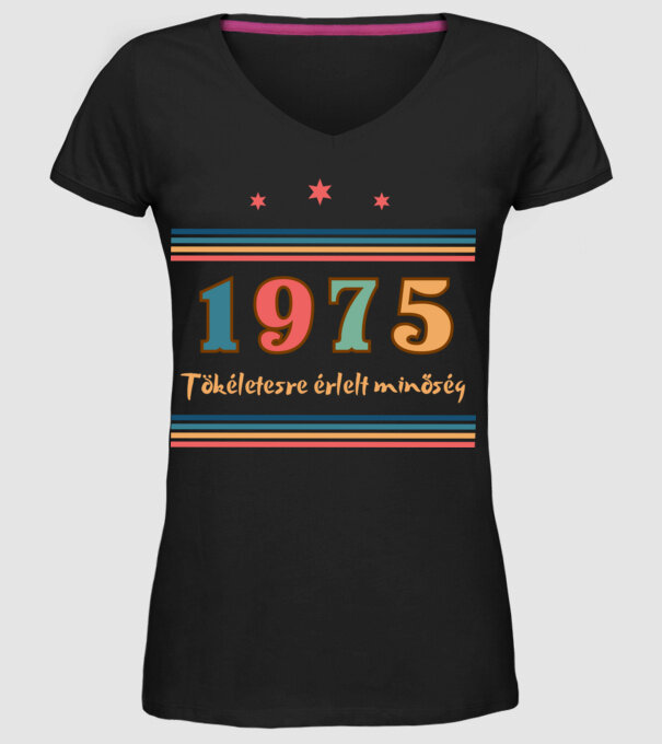 Szülinap tökéletes1975 minta fekete pólón