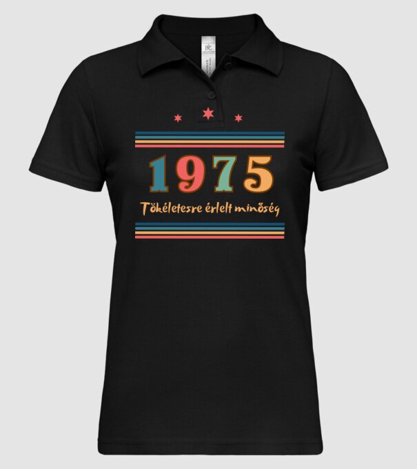Szülinap tökéletes1975  minta fekete pólón