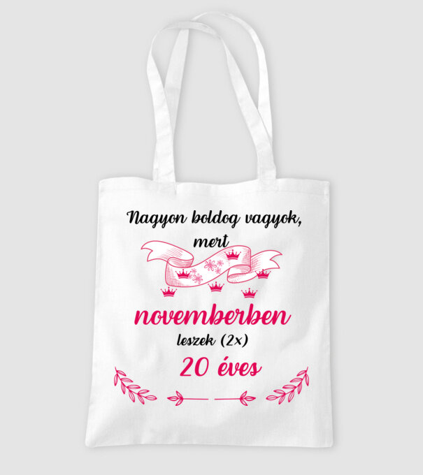 40. (2*20) szülinap nov. minta fehér pólón