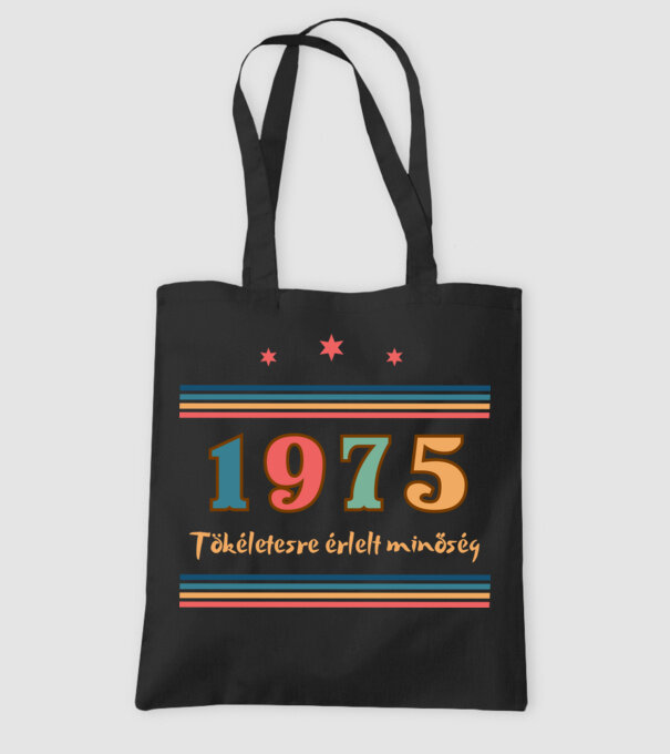 Szülinap tökéletes1975  minta fekete pólón