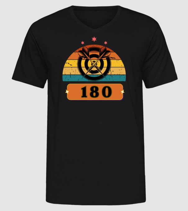 Darts 180 minta fekete pólón
