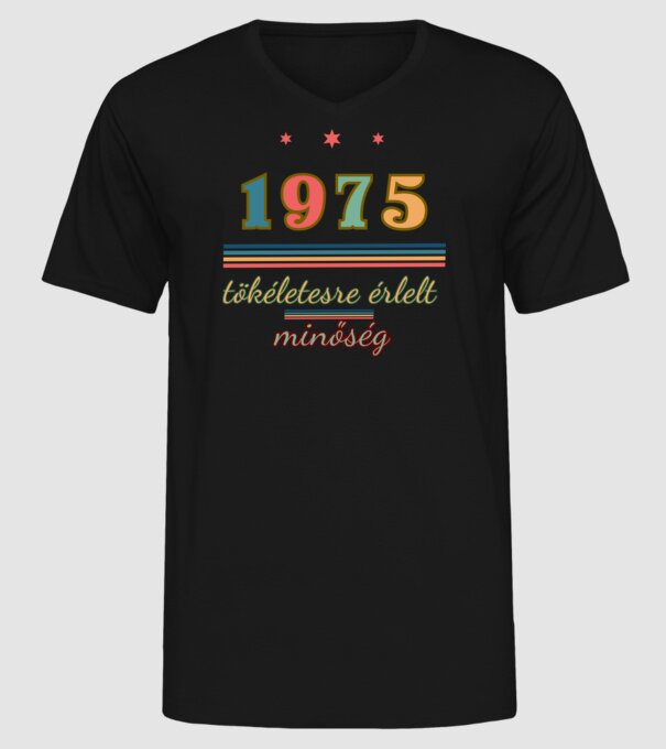 Szülinap tökéletes1975 minta fekete pólón