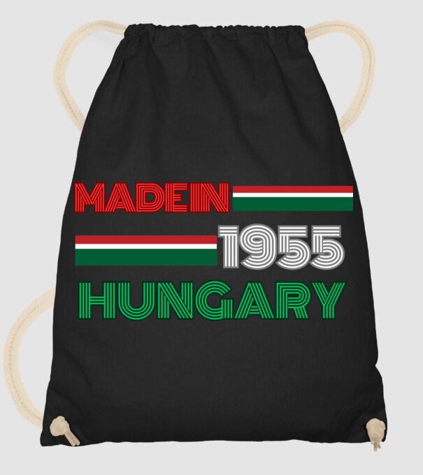 Szülinap retro 1955 piros- fehér zöld minta fekete pólón