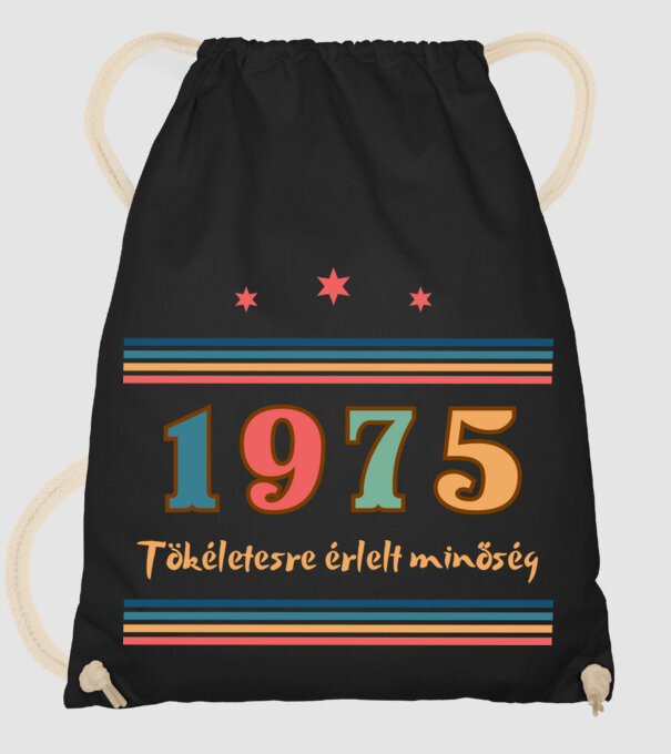 Szülinap tökéletes1975  minta fekete pólón