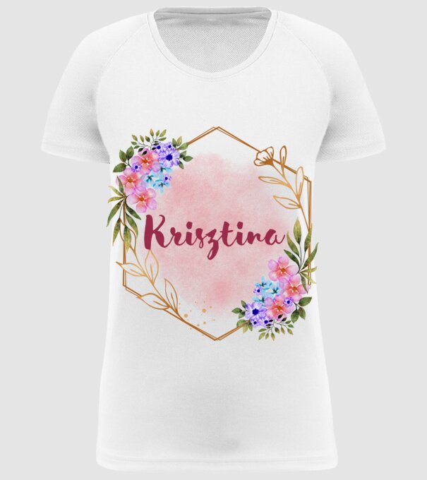 Krisztina minta fehér pólón