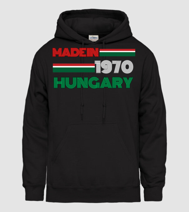Szülinap retro 70 piros fehér zöld minta fekete pólón