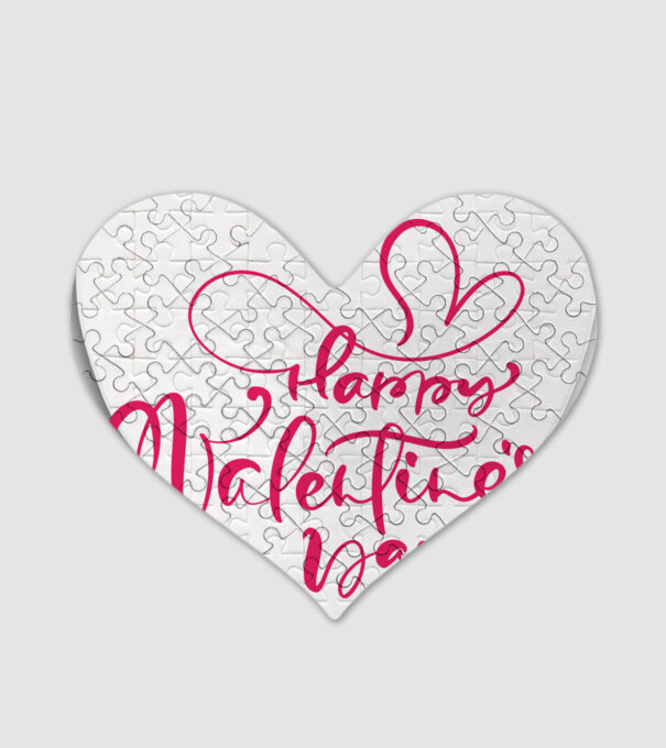 Happy Valentines day minta fehér pólón