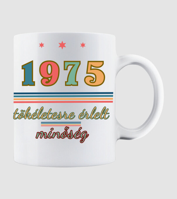 Szülinap tökéletes1975 minta fehér pólón