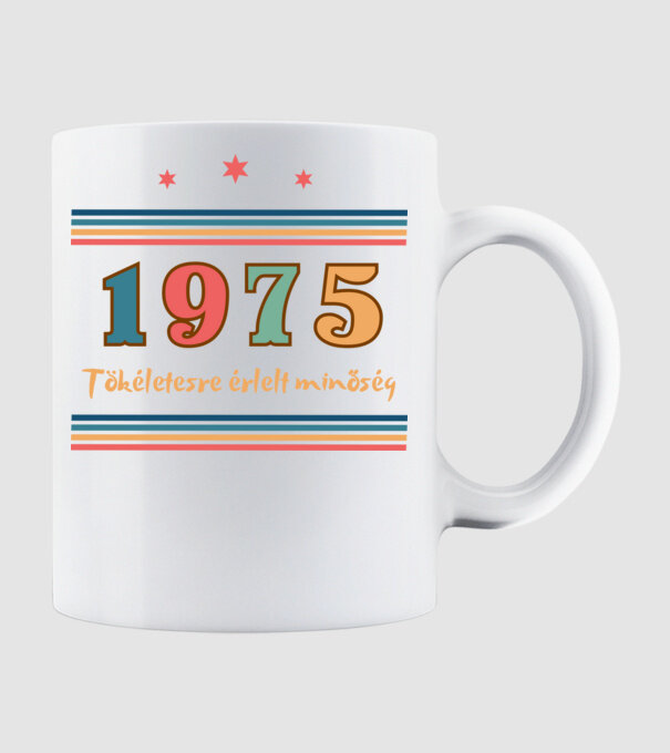 Szülinap tökéletes1975 minta fehér pólón