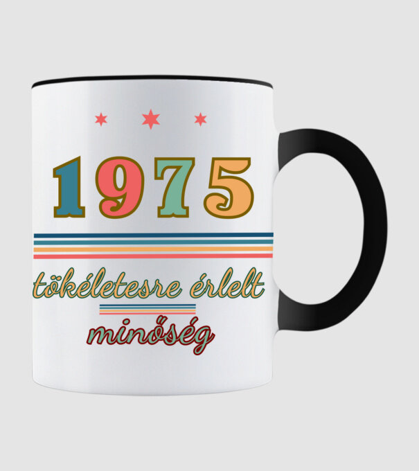 Szülinap tökéletes1975 minta fekete pólón