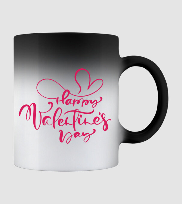 Happy Valentines day minta fekete pólón