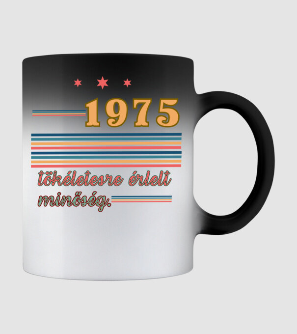 Szülinap retro 1975 minta fekete pólón