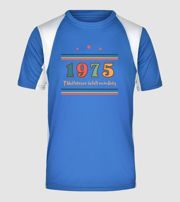 Szülinap tökéletes1975  minta királykék pólón