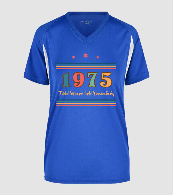 Szülinap tökéletes1975 minta királykék pólón