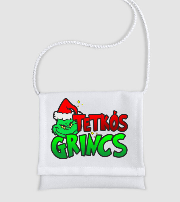 Tetkós grincs minta fehér pólón