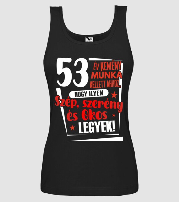 52 év kemény munka kellett minta fekete pólón