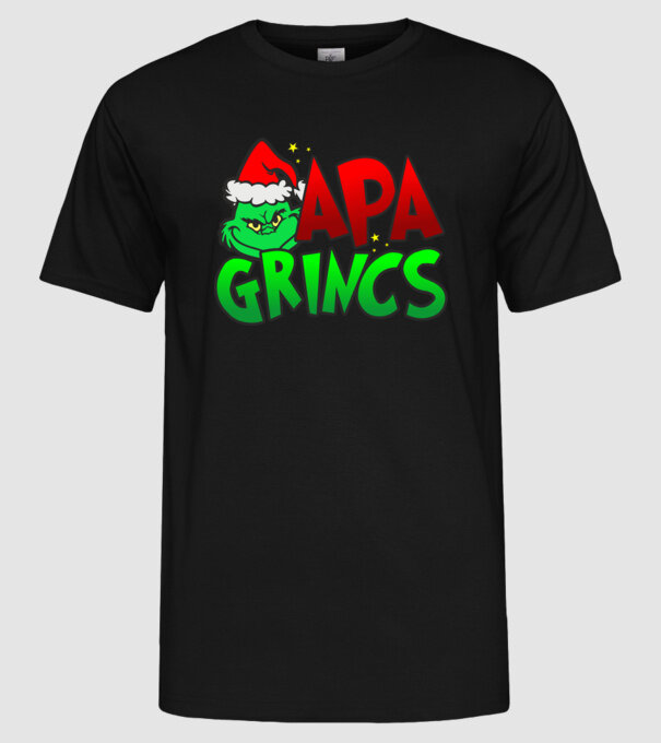 Apa grincs minta fekete pólón