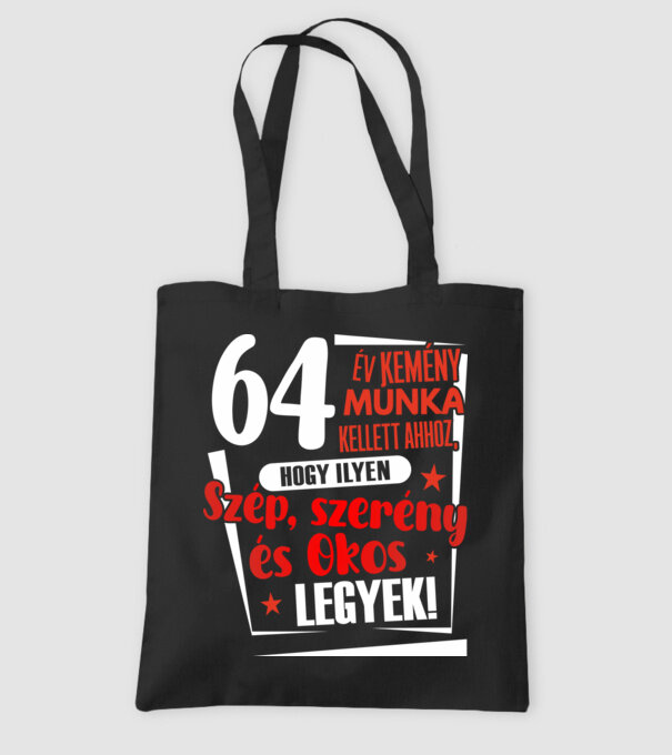 64 év kemény munka kellett minta fekete pólón