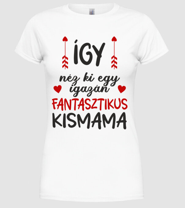így néz ki egy igazán fantasztikus  kismama minta fehér pólón