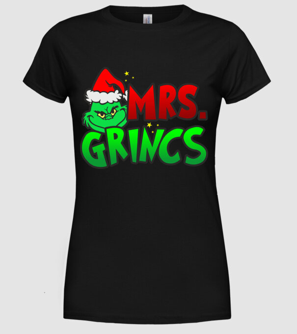 Mrs. Grincs minta fekete pólón