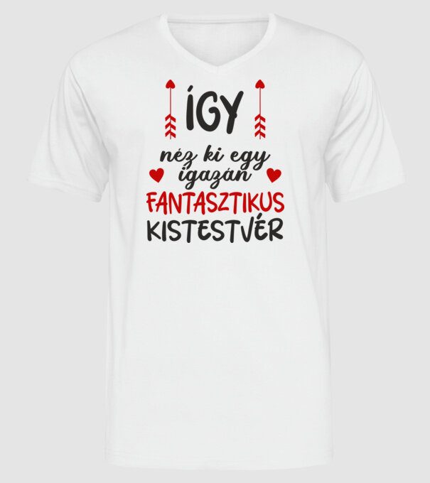 így néz ki egy igazán fantasztikus kistestvér minta fehér pólón