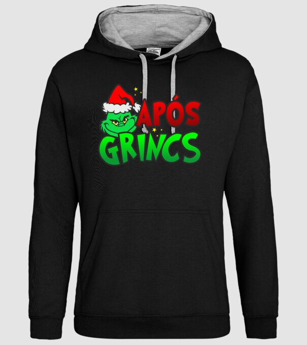Após grincs minta fekete pólón