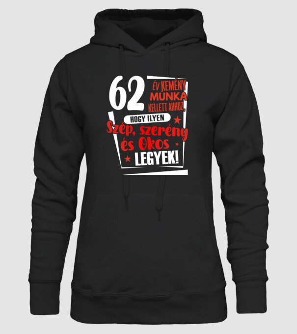 62 év kemény munka kellett minta fekete pólón