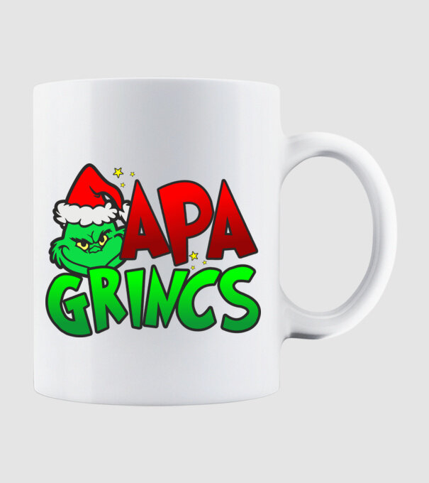 Apa grincs minta fehér pólón