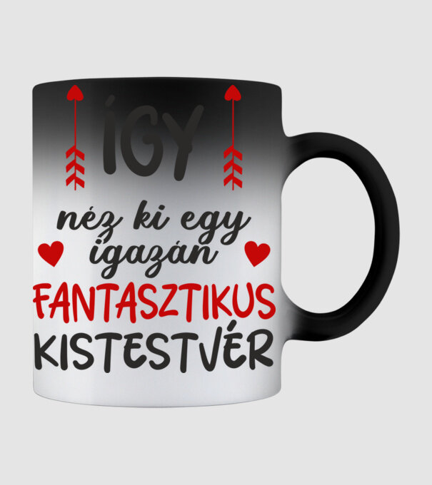 így néz ki egy igazán fantasztikus kistestvér minta fekete pólón