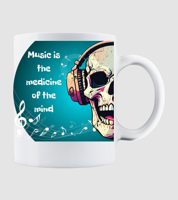 Music is the medicine minta fehér pólón
