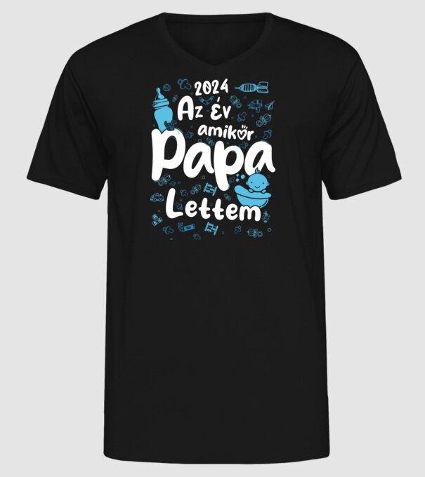 Az év amikor papa - fiús minta fekete pólón