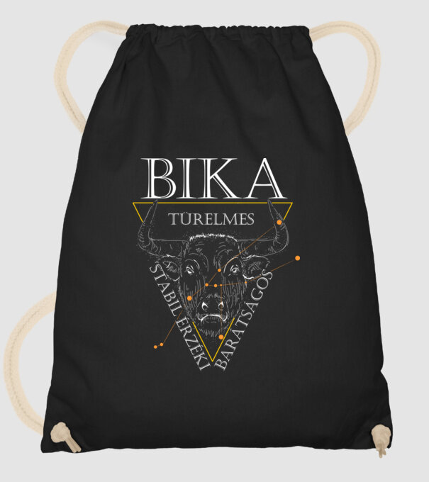 Bika horoszkóp jellemzőkkel minta fekete pólón